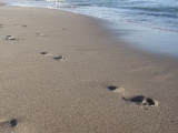 Rügen  - Fußtapsen im feuchten Sand